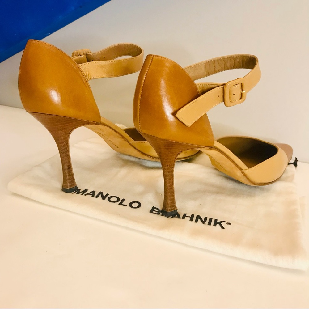 Manolo Blahnik 8 1/2 Tan/Carmel
